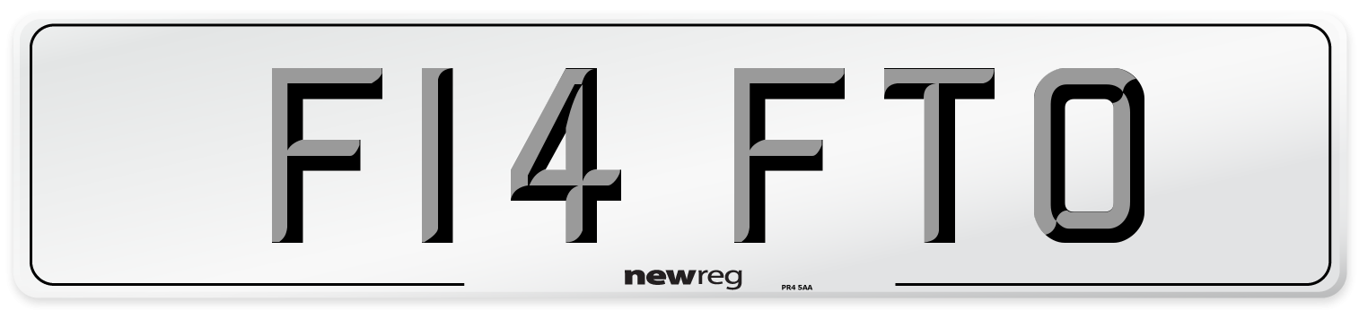 F14 FTO Number Plate from New Reg